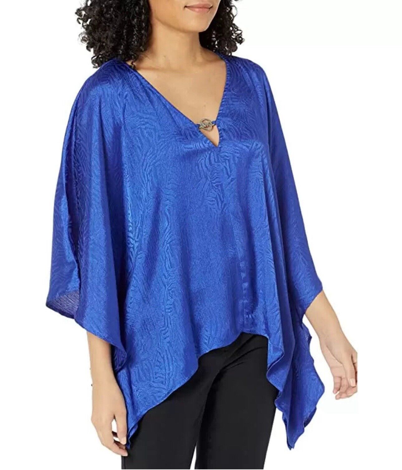 MICHAEL Michael Kors Women's Jacquard Handkerchief-Hem Top S/M
