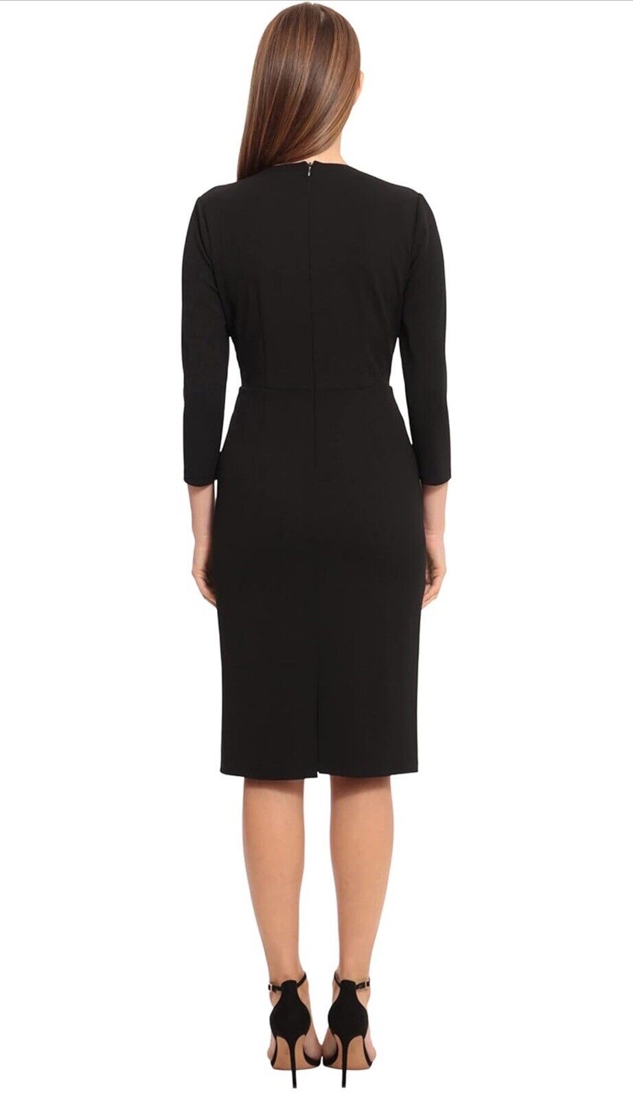 Maggy London Women's Plus Size Notched V-Neck Sophisticated Sheath Dress 14