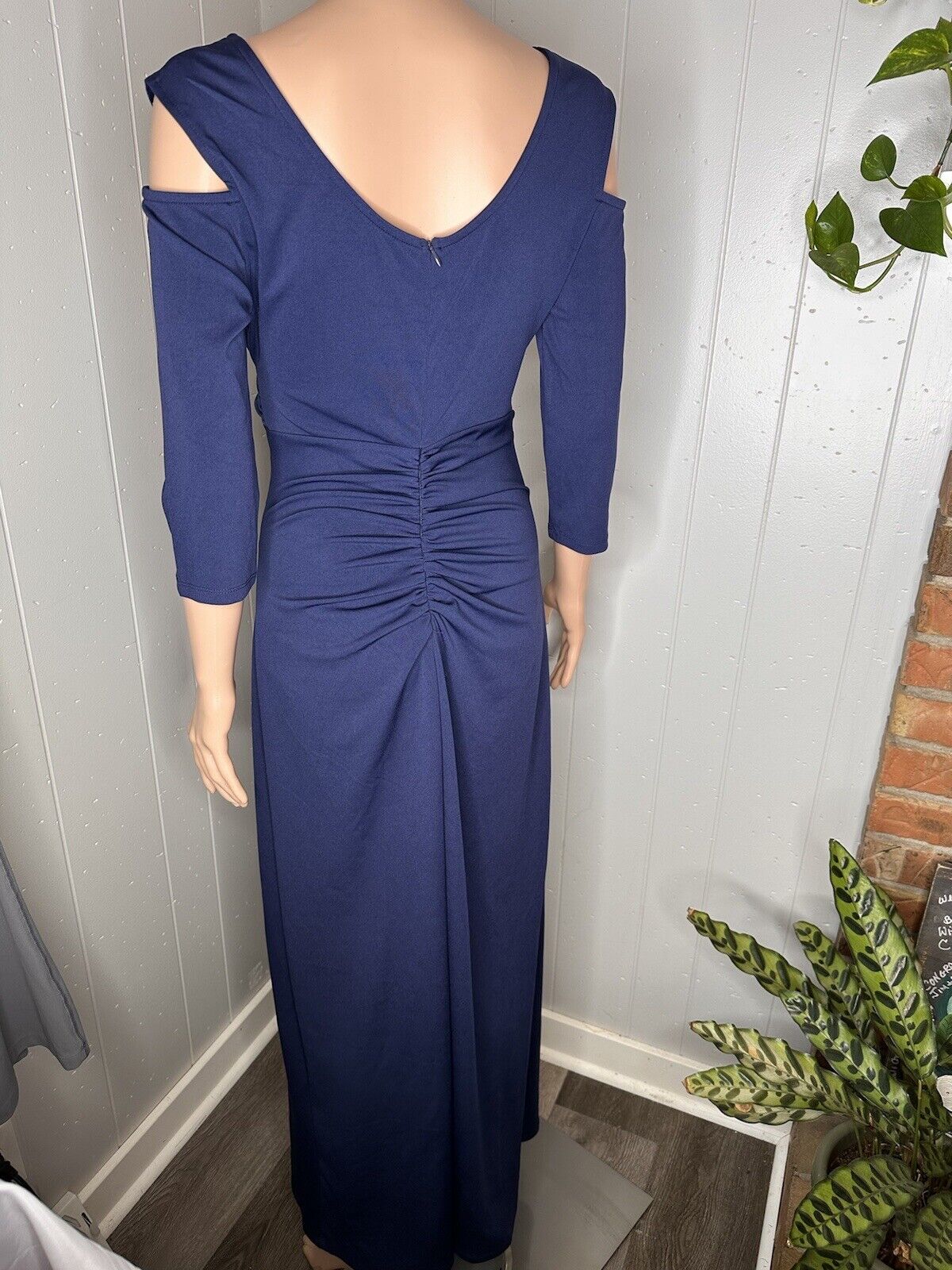 Blue Formal Cold Shoulder Dress
